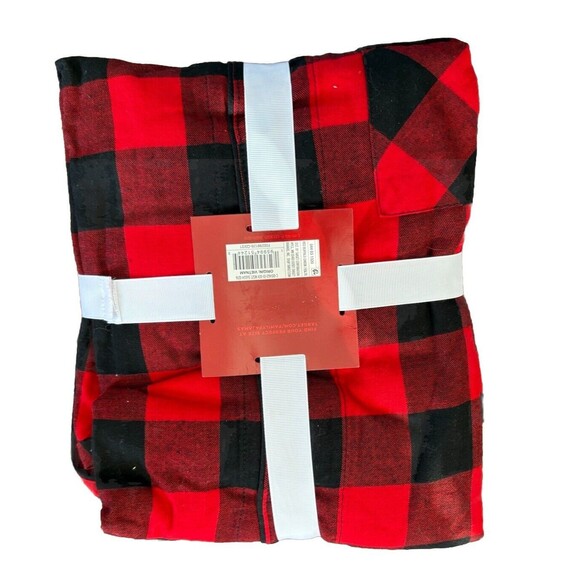 Wondershop Mens Size L Plaid Red & Black Pajama 2-Piece Family Sleep Set New - Picture 3 of 4